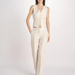 pantalone in lino MALIZIA 2615131112600 023 ECRU weekend maxmara 