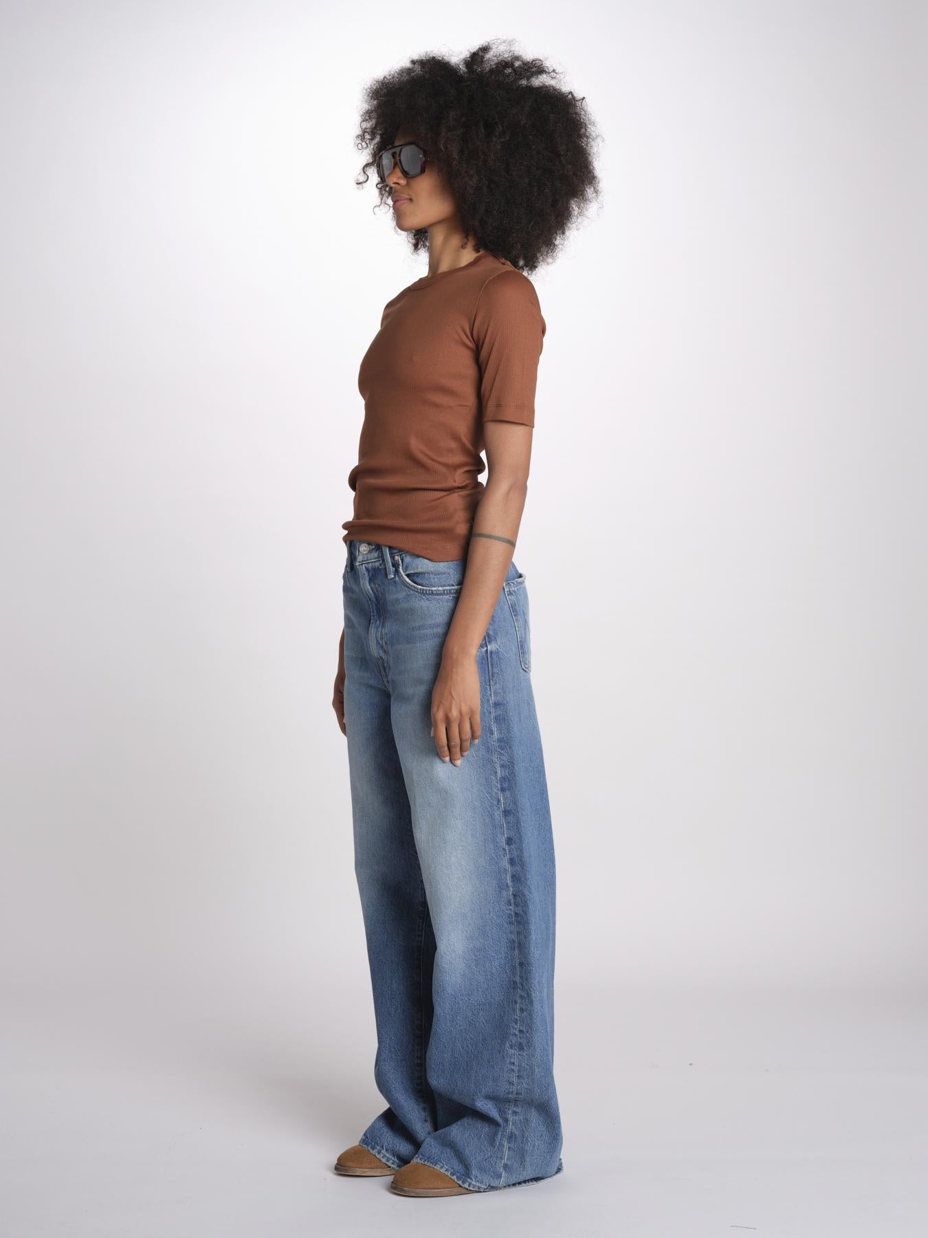 tshirt manica corta a costine KRISTIN IO1100X2351 TOBACCO BR208 ivy oak 