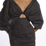 DRESS HELLI mini abito con manica a sbuffo DRESS HELLI NERO inasami 
