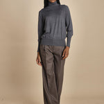 dolcevita over in lana merinos MIL LAU5 E14038 GRIGIO SCURO milaura 