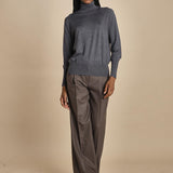 dolcevita over in lana merinos MIL LAU5 E14038 GRIGIO SCURO milaura 