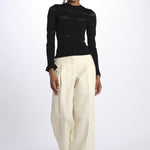Maglia DEVON m/l inserto pizzo 020 BLACK sea ny 