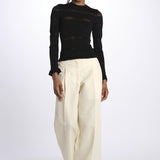 Maglia DEVON m/l inserto pizzo 020 BLACK sea ny 