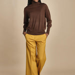 pantalone cropped con risvolto in gabardina MELODIA 652339 45 quelledue 