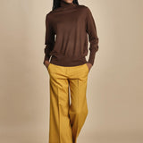 pantalone cropped con risvolto in gabardina MELODIA 652339 45 quelledue 