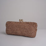 clutch lunga in paglia CORA CROCHET W05 CORTECCIA via mail bag 