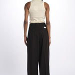 Pant PETRA 2 pinces popeline PETRA PE66 NERO nine in the morning 