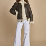 giaccone in montone LC1259 BROWN schott 