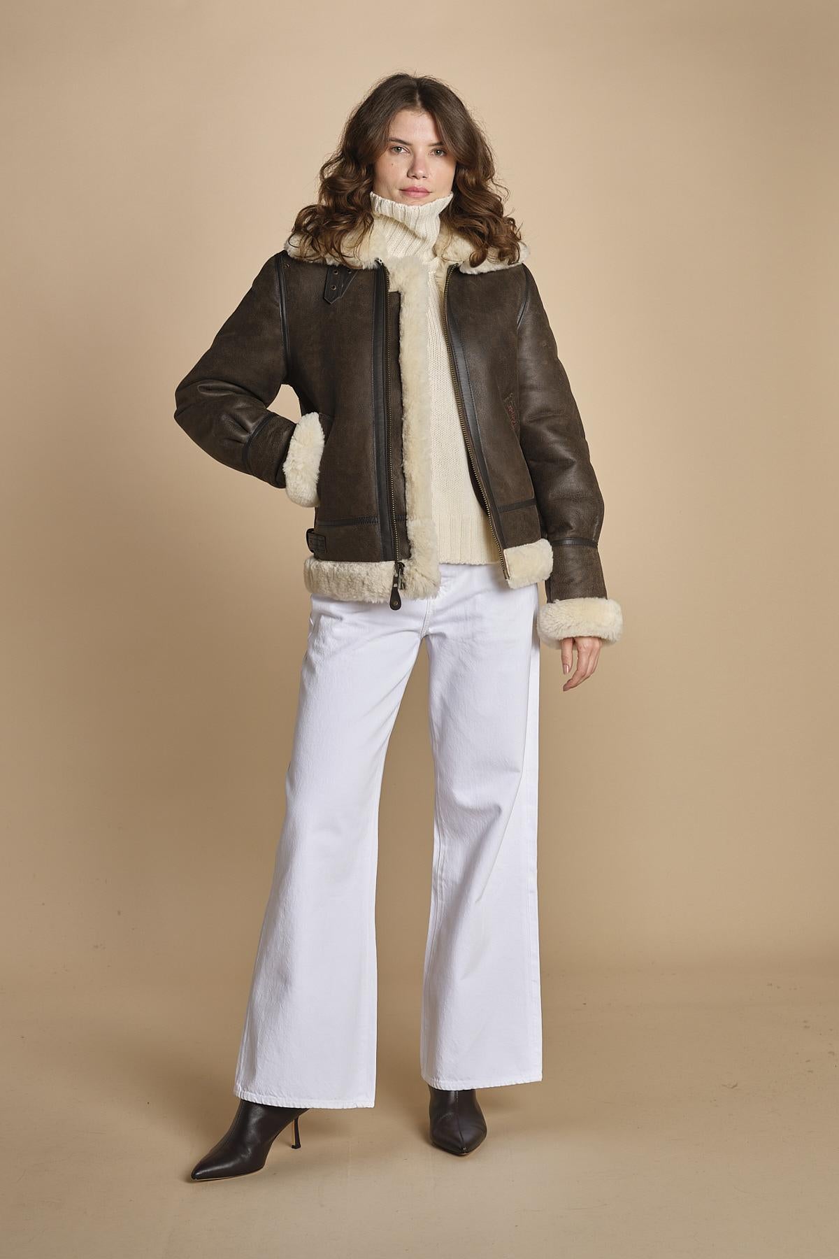 giaccone in montone LC1259 BROWN schott 