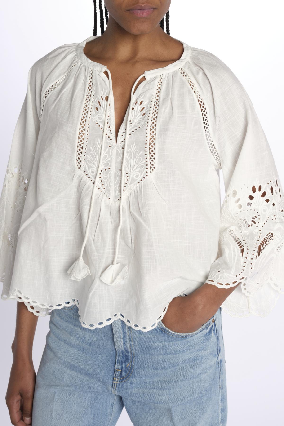 Camicia con ricami ASHU TOP ANTIQUEWHITE scarlett poppies 