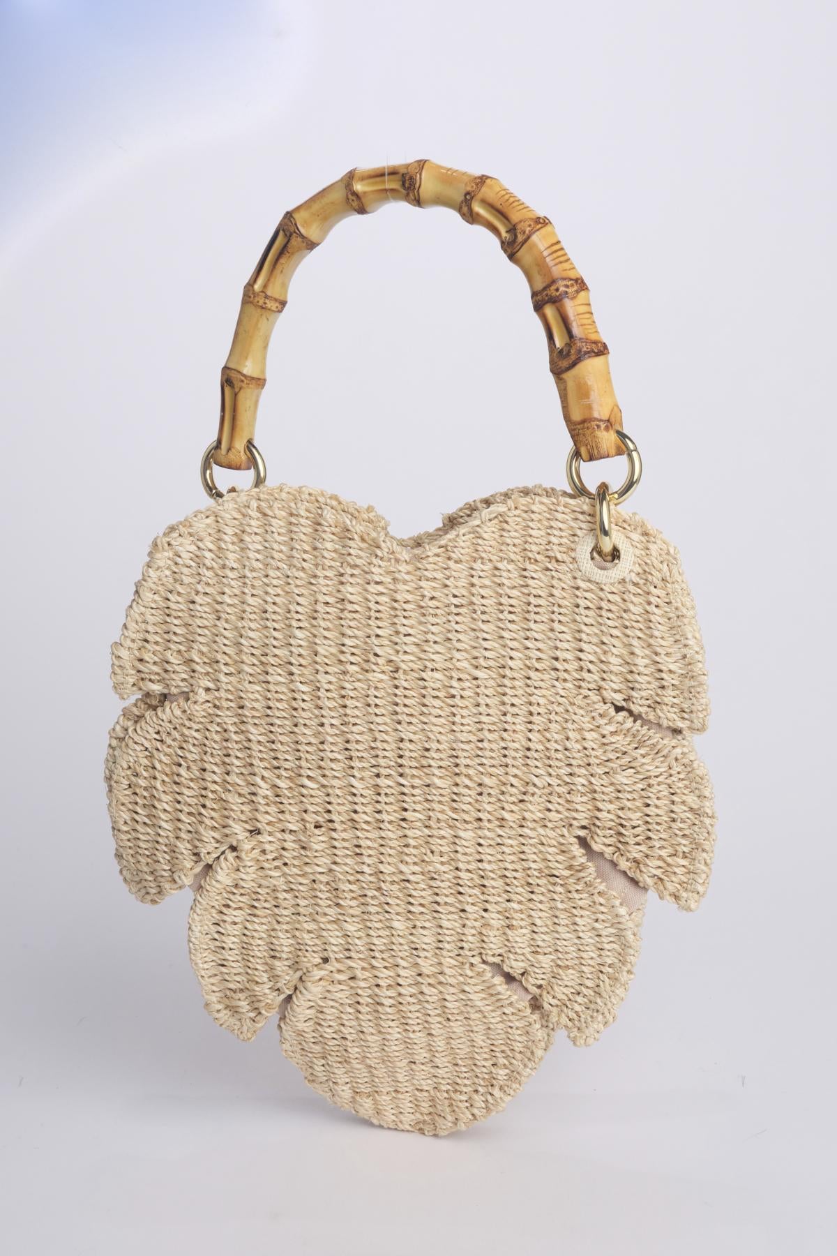 Borsa foglie + bamboo 12809 ADAM LEAF NATURAL serpui 