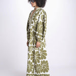 abito lungo con stampa a fiori 344605 PALERMO GREEN 26083 farm rio 