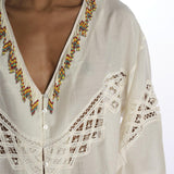 CLEIDE camicia con ricami e intarsi di pizzo WCLEIDE JA010 fortela 