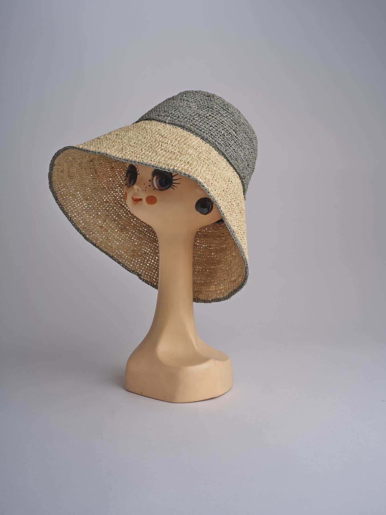 CAPELINE cappello in paglia bicolor DEMI CAPELINE CROCHET 01BG196 MULTI bagatelle france 
