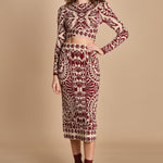 gonna jaquard con fiori PINEAPPLE LOVE 351825 OFF WHITE farm rio 