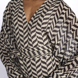 Caftano LOULI CAFTAN stampa zig zag S25065 BLACKANDWHITE sundress 