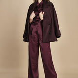 pantaloni in raso con pinces CHARLY PRUNE ba&sh 