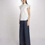 Camicia intarsio maniche alette GIFTY 6EVA04-V09857 ECRU vanessa bruno 