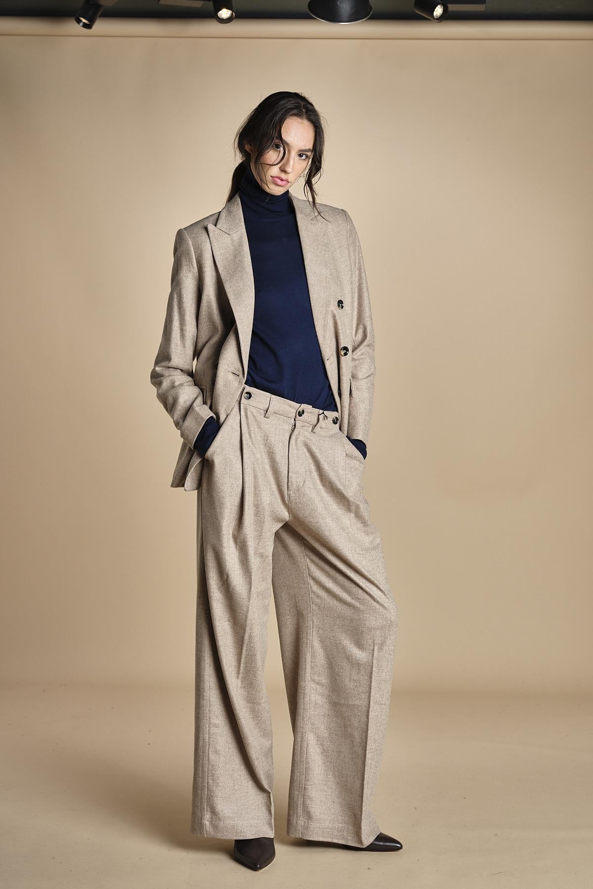 doppiopetto flanella di lana ZINA BEIGE true avenue 