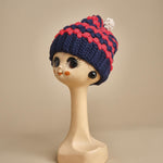 cappello lana a righe con pon pon H520 V6 exQUISITEJ 