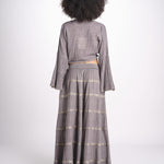 camicia cropped con nodo in lurex gessato JUNE STONE GREY christianzen 