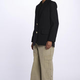 VICKA giacca in tweed lurex con bottoni oro WWBL00838 NERO zadig & voltaire 