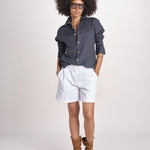 Camicia maschile in lino M012 38 BLU milaura 