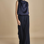 TUX top senza manica con drappeggio F25-141 292 MIDNIGHT oscar 