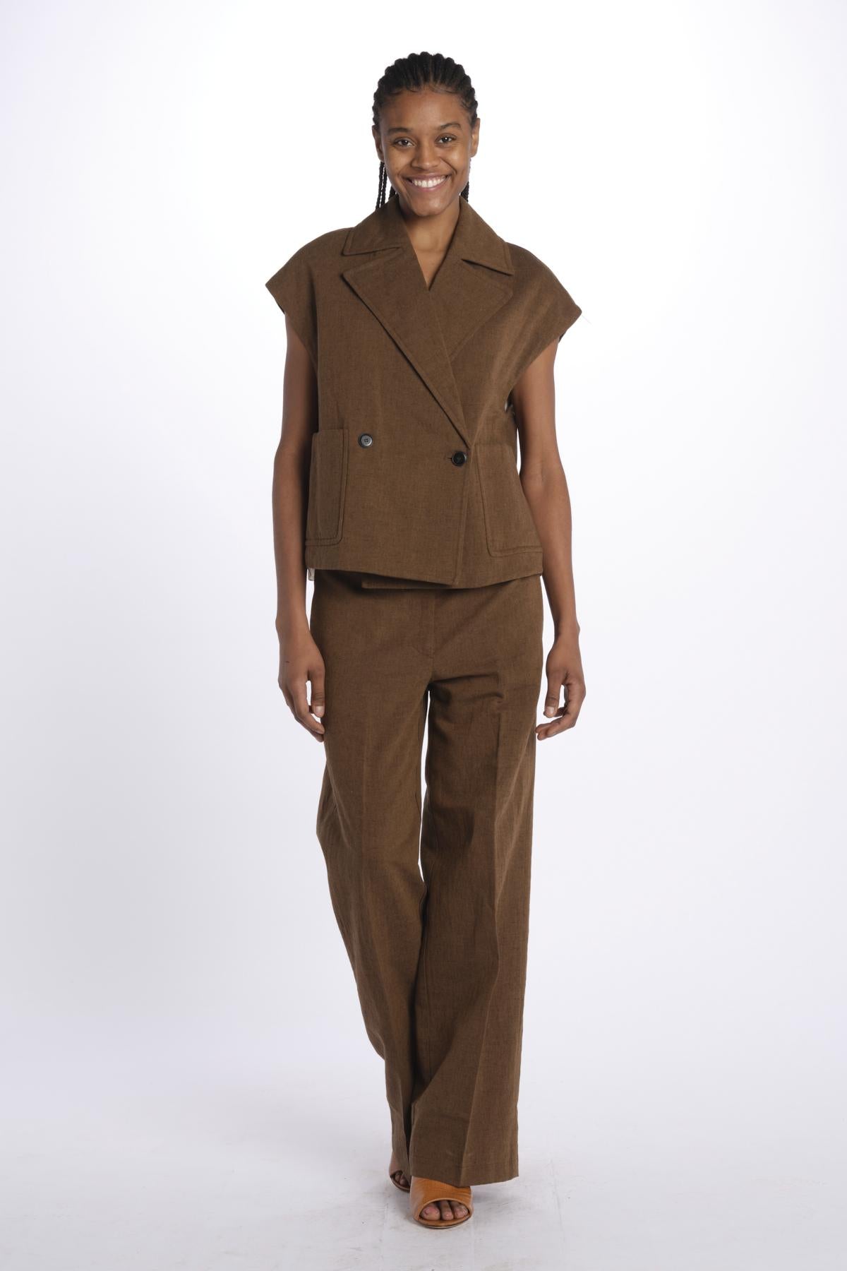 Gilet lino 4184 25784 690 pomandère 