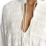 NICOLETTA camicia ricami rombi B0134 SNOW louise misha 