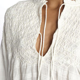 NICOLETTA camicia ricami rombi B0134 SNOW louise misha 
