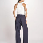 patalone con pinces NOEMI COOL WOOL NAVY BLUE true avenue 