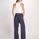 patalone con pinces NOEMI COOL WOOL NAVY BLUE true avenue 
