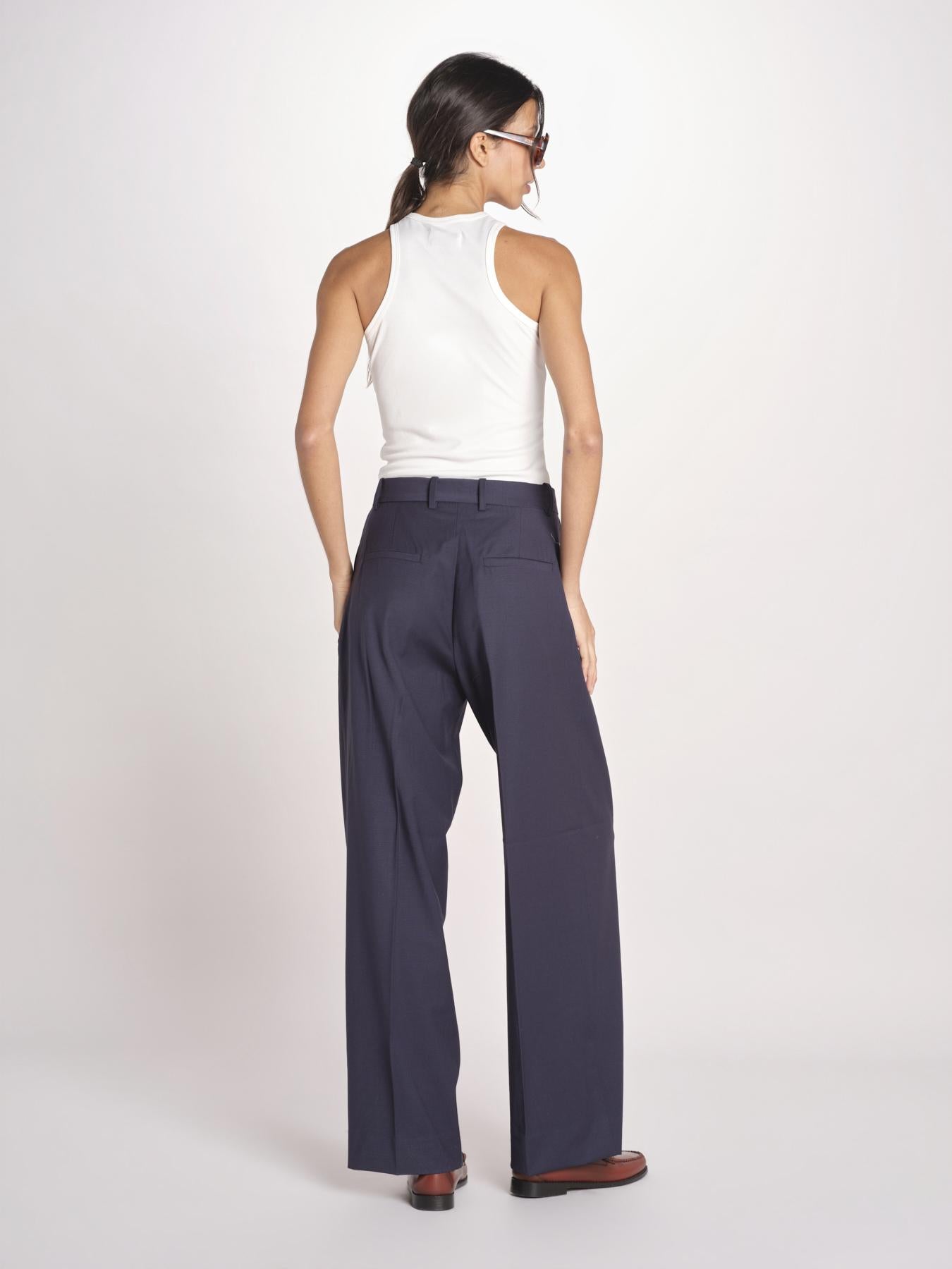 patalone con pinces NOEMI COOL WOOL NAVY BLUE true avenue 