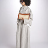 busta in paglia e dettagli in pelle MALE P26CAT71 NATBRAN catarzi 1910 