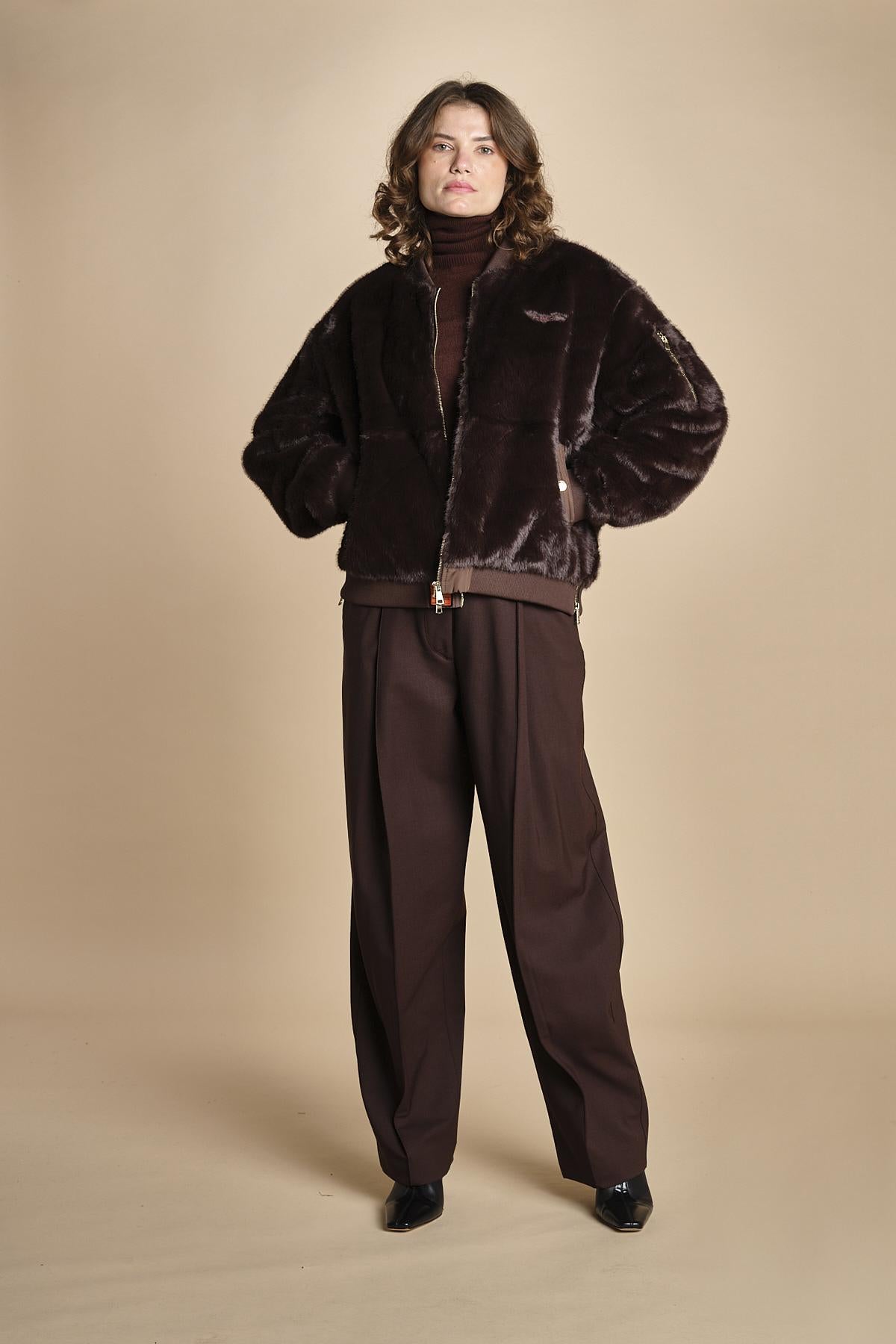 bomber in ecopelliccia BWSEWARDF5 BROWN bombers original 