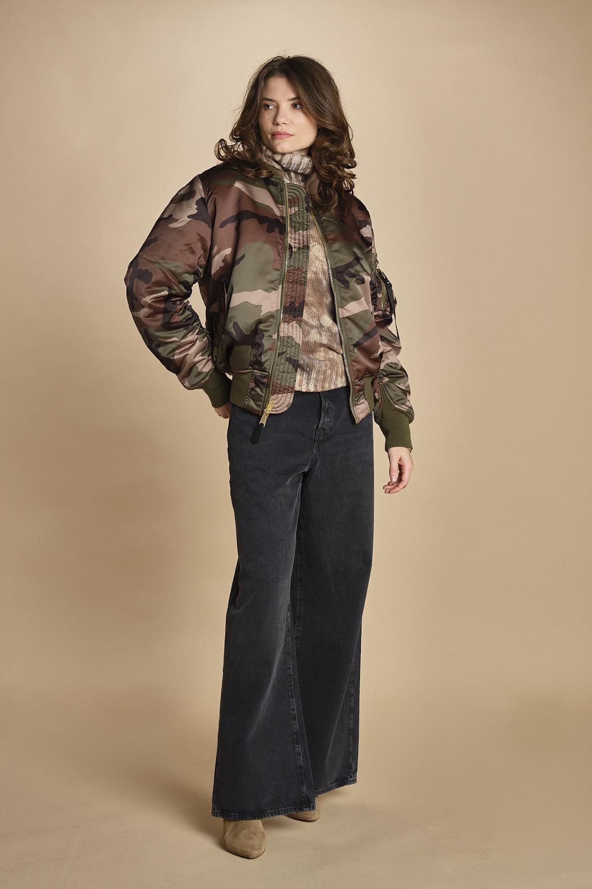 bomber unisex in nylon camouflage 756111C MA-408 CAMO alpha 