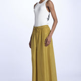 PALAZZO pantaloni in seta  by milaura. BE24252PANT OLIVE benaras soleil 