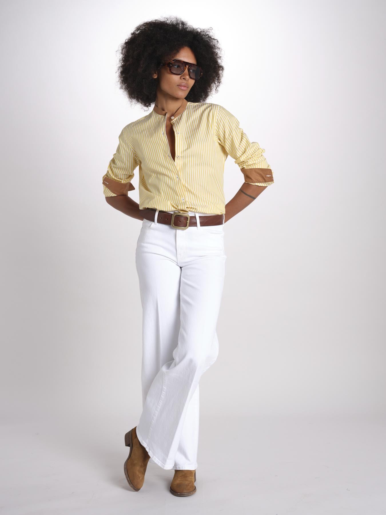 camicia a righe con collo guru MICA5630 BG milaura 