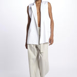 2310 pantaloni wide leg  con cintura spigato 2310 SILVER GREY dusan 