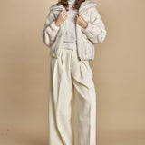 bomber in ecofur. ALBA ECRU giovanni paris 