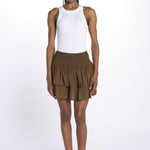 PANOLI minigonna a balze PANOLI OLIVE laraethnics 