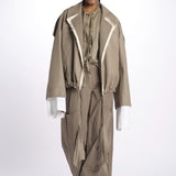 Bomber reversibile ecopelle e galles di cotone BOMBER TRENCH VEGANLEATHER jejia 