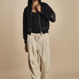 pantalone in felpa con pinces CURVED WIDE LEG 51321UFT CO310 CONCRETE phillip lim 