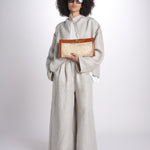 busta in paglia e dettagli in pelle MALE P26CAT71 NATBRAN catarzi 1910 