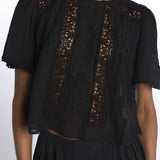 INGRID camicia cropped ricamata B0406 BL louise misha 