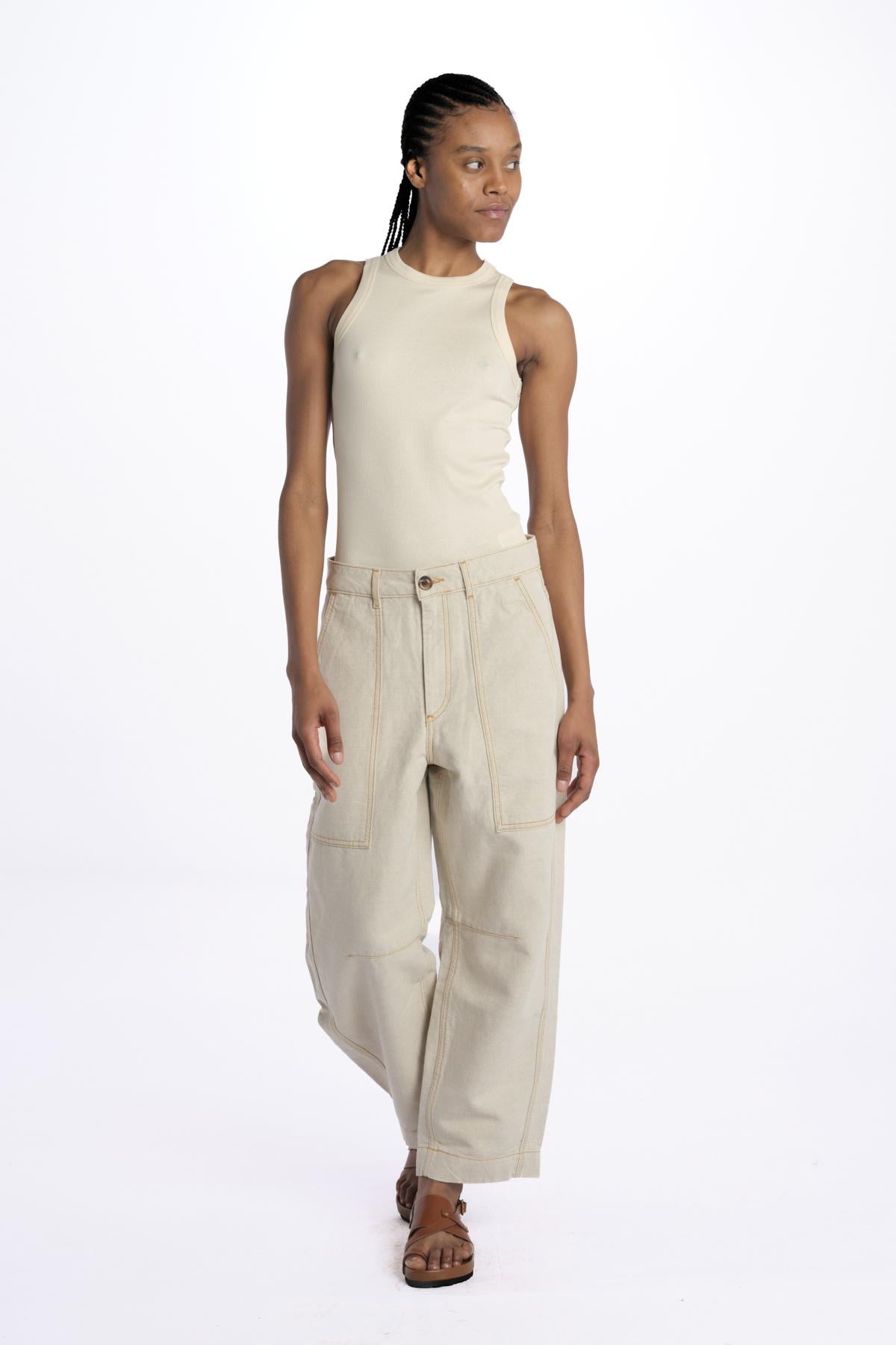 EMPIRE pantalone lino con tasche PAN1607EMPIRE ECR125S soeur 