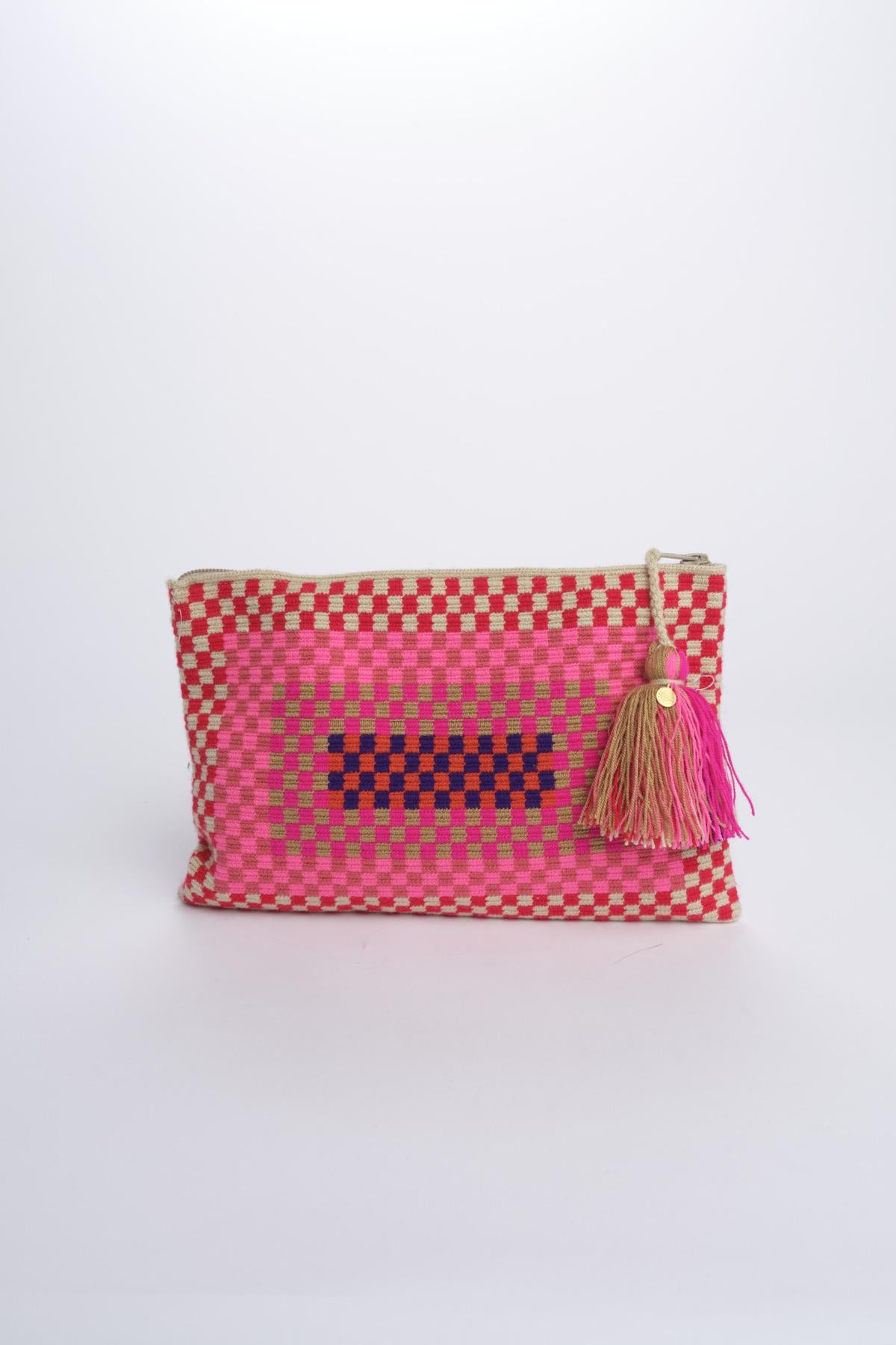 PELICAN bustina a quadretti G12W-0003-3022 RED PINK guanabana 