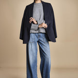 maglia girocollo over CLAUDIA GIROCOLLO GRIGIO_NERO tenne' 