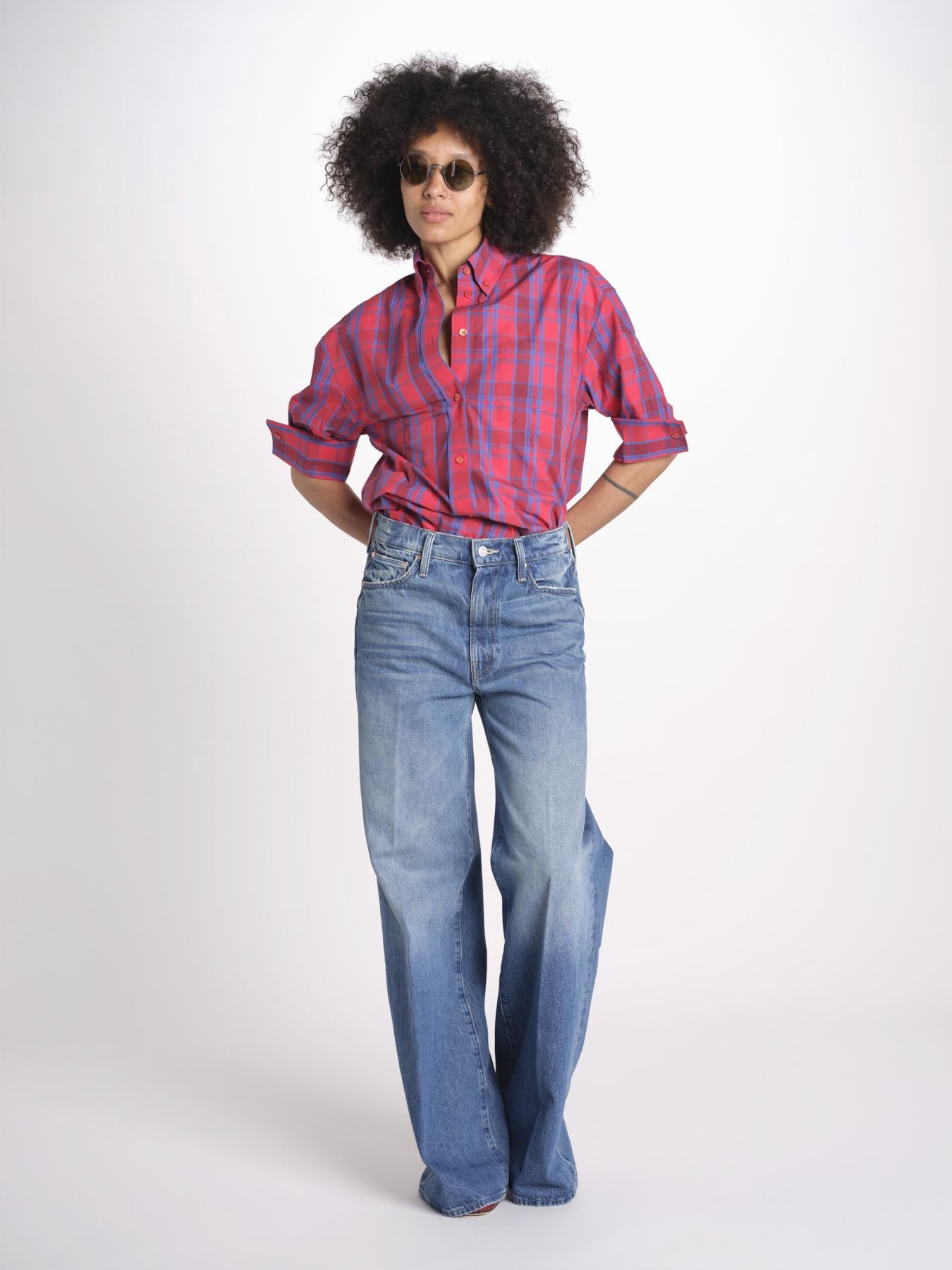 camicia check RICKA SH045CRIKA-NAV NAVY RED CHECK laurence bras 